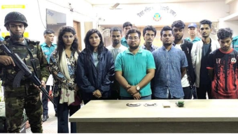 সমন্বয়ক পরিচয়ে হোটেলে চাঁদাবাজি দুই নারীসহ ৯জন গ্রেফতার