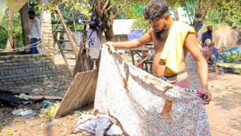 পটুয়াখালী কলাপাড়ায় কৃষকের বসতঘর আগুনে পুড়ে ছাই