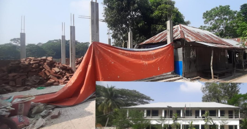 উজিরপুরে উচ্চ মাধ্যমিক বিদ‍্যালয়ের জমি দখল করে স্থাপনা নির্মান