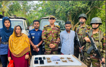 উজিরপুরে সেনাবাহিনীর মাদকবিরোধী অভিযানে ৬ জন গ্রেপ্তার