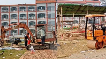 গৌরনদী পাইলট মাধ্যমিক বিদ্যালয়ের মাঠে মেলার ষ্টল গুড়িয়ে দিলো প্রশাসন