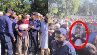 মায়ের জানাজায় হাতকড়া পরা যুবলীগ নেতার ছবি ভাইরাল