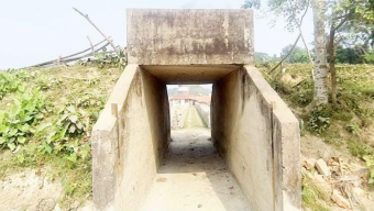 বরগুনায় বেড়িবাঁধ কেটে ইটভাটার মালামাল আনা–নেওয়ার পথ নির্মাণ