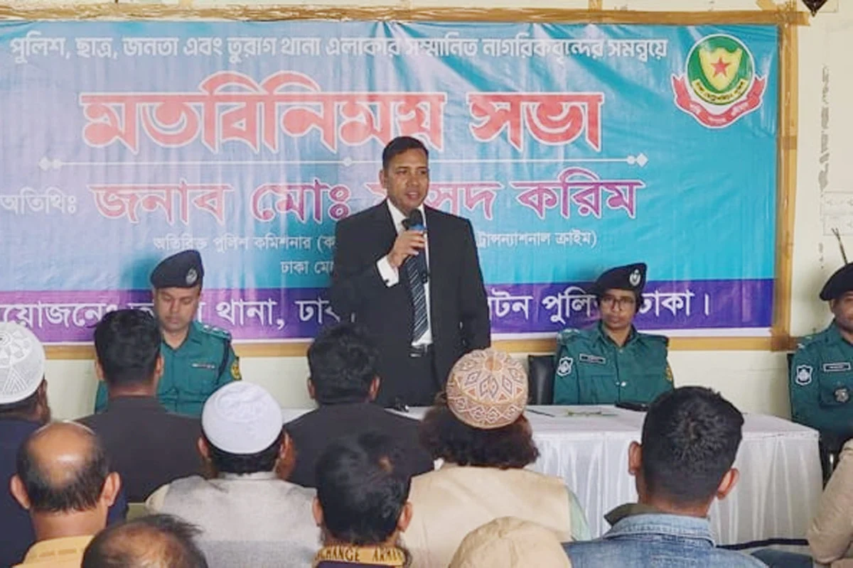থানায় সেবা নিতে কোনো ধরনের তদবিরের প্রয়োজন নেই:মো. মাসুদ করিম