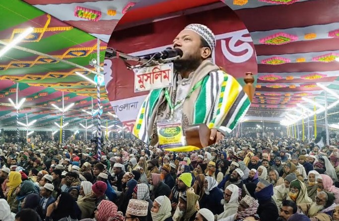 মির্জাগঞ্জে মুফতি আমির হামজার বিশাল ওয়াজ মাহফিল