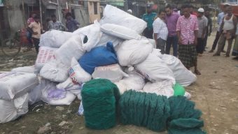 বরিশালে এনএসআই’র তথ্য সূত্রে ভ্রাম্যমাণ ম্যাজিস্ট্রেট অভিযান: নিষিদ্ধ চায়না জাল উদ্ধার