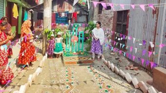 কীর্তনখোলার তীর ঘেঁষা কলোনিতে ছোটদের হাতেই গড়ে উঠল ১৫ শহীদ মিনার