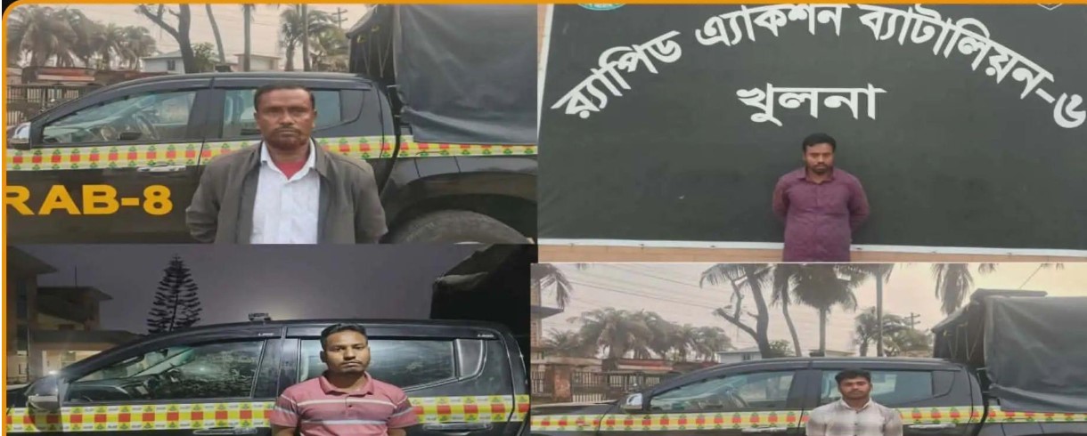 পাথরঘাটার সুজন হত্যা মামলায় র‍্যাব-৮’র অভিযানে ৪ আসামি গ্রেপ্তার