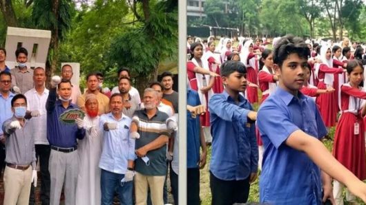 বরিশালে পরিচ্ছন্ন ও সবুজ বাংলাদেশ গড়ার শপথ নিল শিক্ষার্থীরা