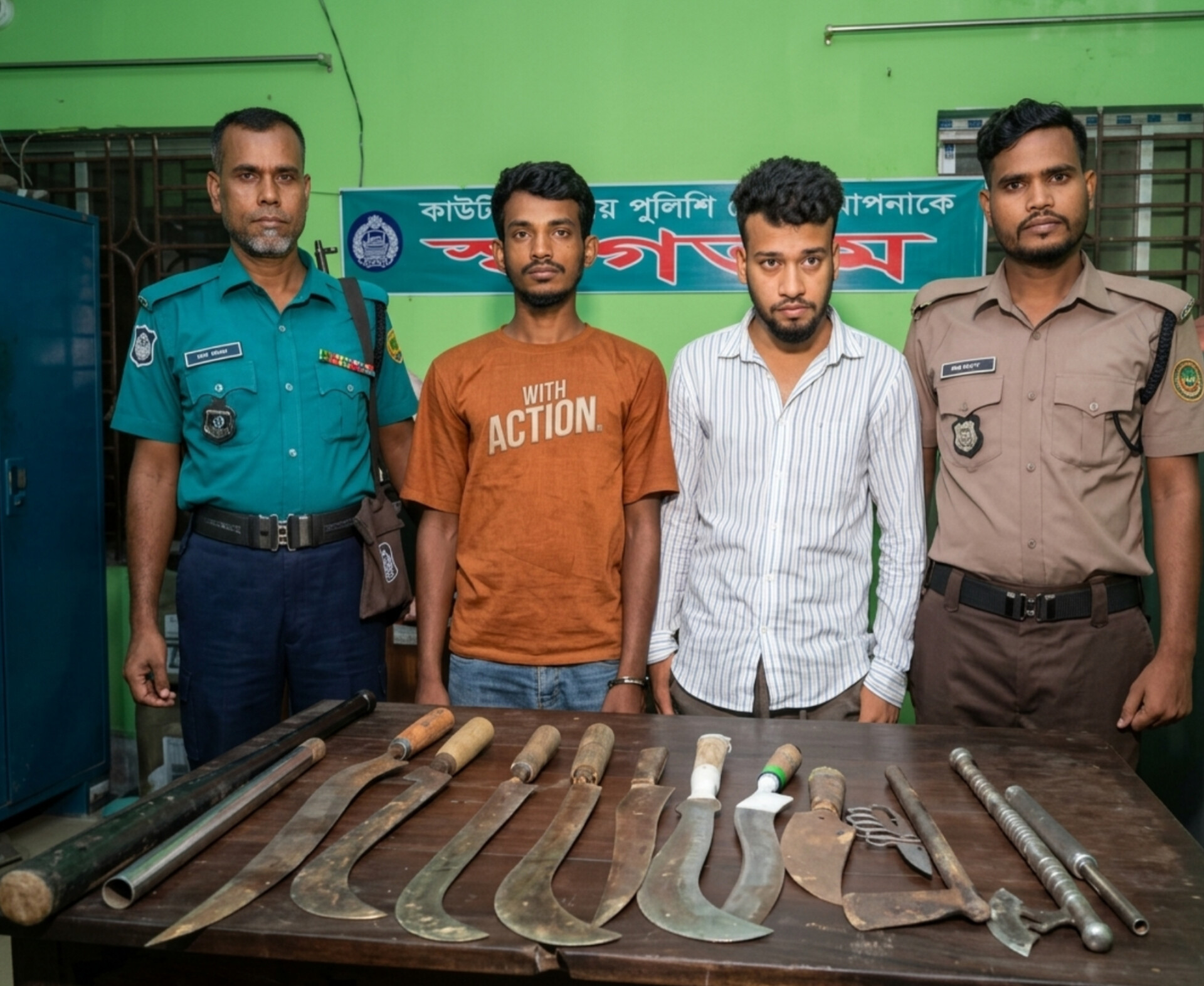 কাউনিয়া থানা ওসির কারিশমায় দেশীয় অস্ত্রসহ আটক -২