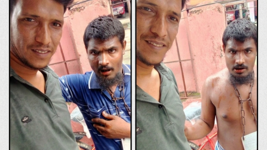 বরিশালে ভারসাম্যহীন যুবকের পাশে সংবাদকর্মী রিপন রানা, নতুন পোশাক পেয়ে মুখে হাসি