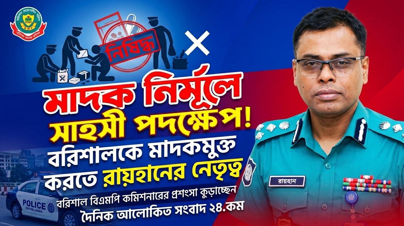 বরিশালে মাদক নির্মূলে প্রশংসায় ভাসছে বিএমপি কমিশনার আবু রায়হান মুহাম্মদ সালেহ